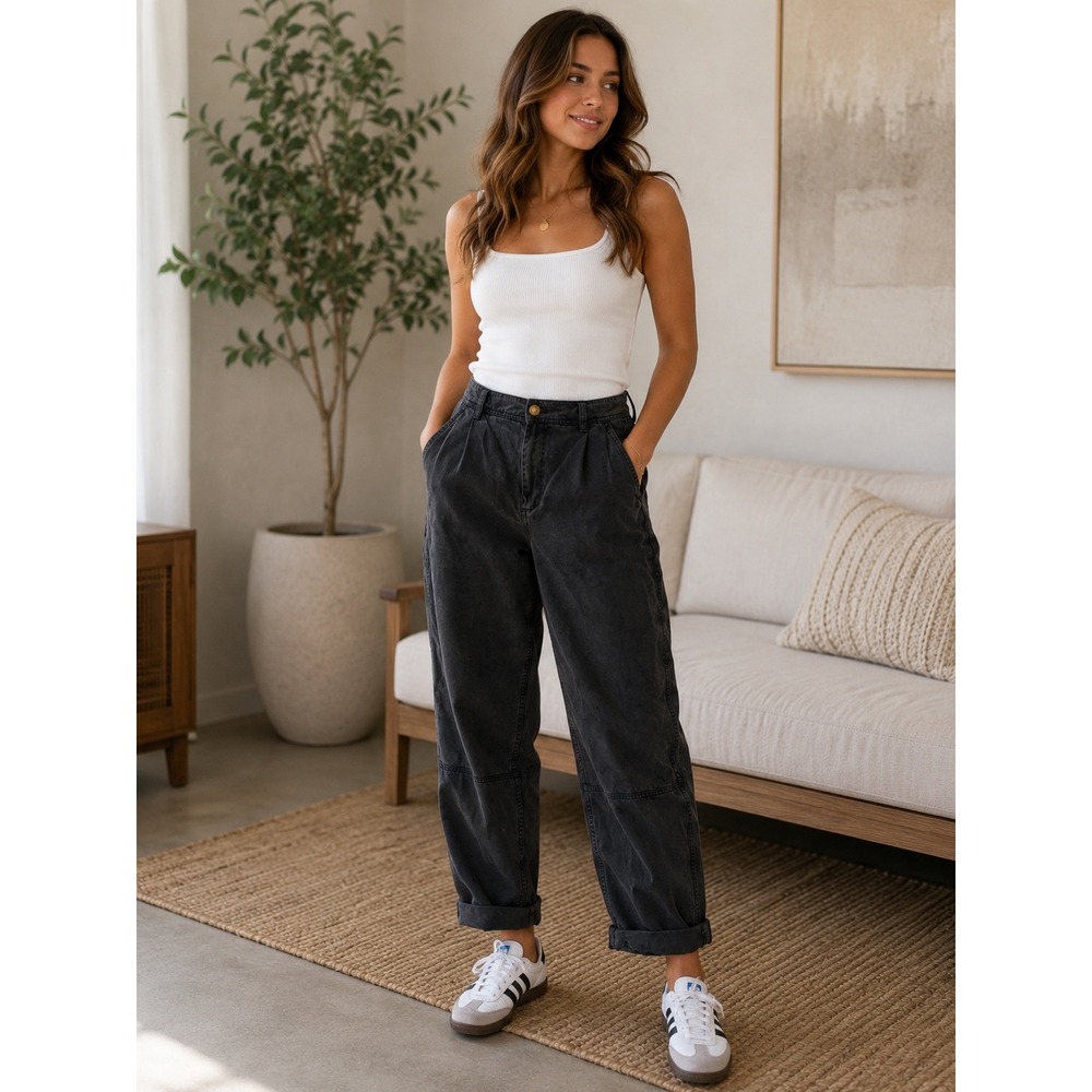 Everlane The Way-High Curve Jean Washed Black High Rise Tapered Pants 6